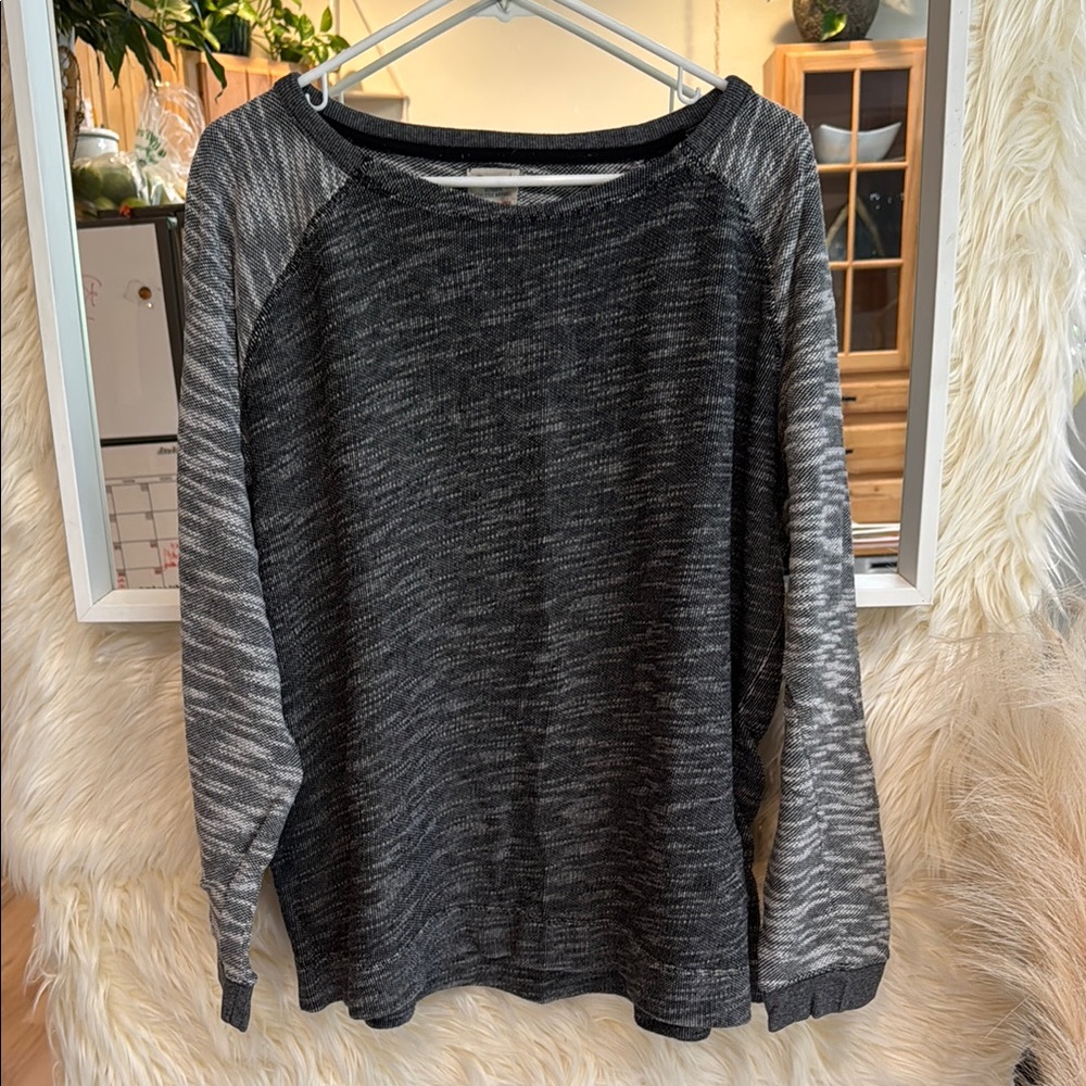 Champion Black Gray Marled Knit Pullover Sweater XXL